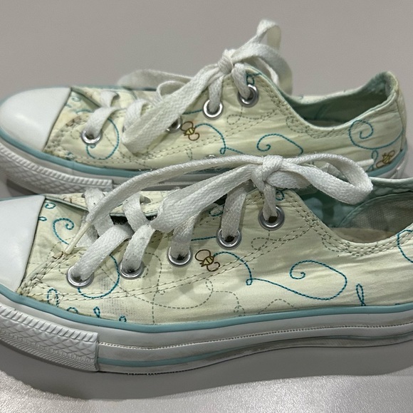 ALL STAR Converse Size 5 Turquoise, Yellow and Cream. Good Condition. - Picture 5 of 8